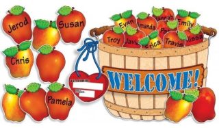 Scholastic Welcome! Giant Apple Basket (36 pieces) Bulletin boards