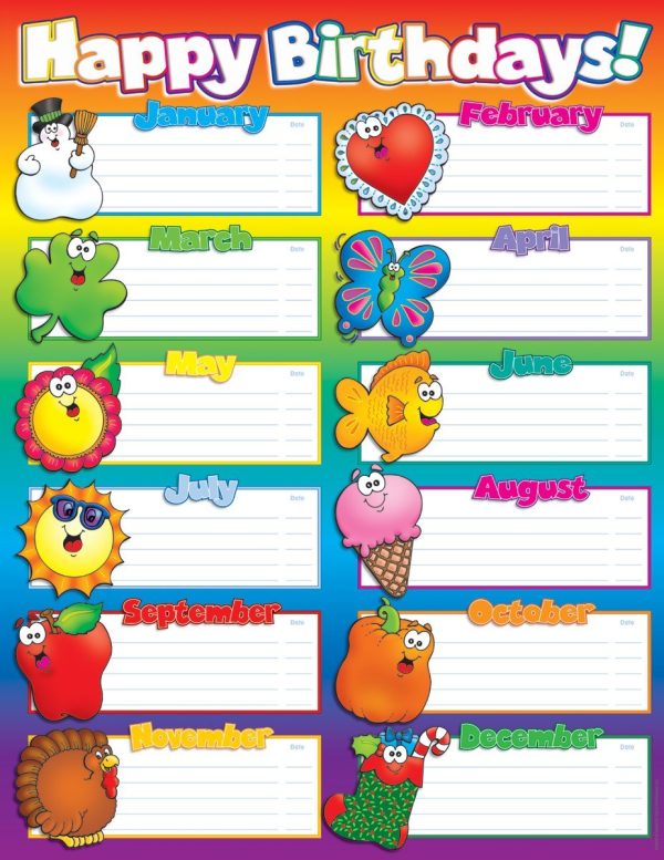 Scholastic Happy Birthdays! Chart